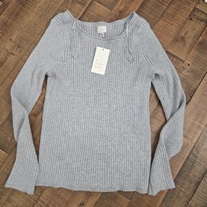 Womens XXL Ribbed Long Sleeve Grey Shirt. A New Day. New